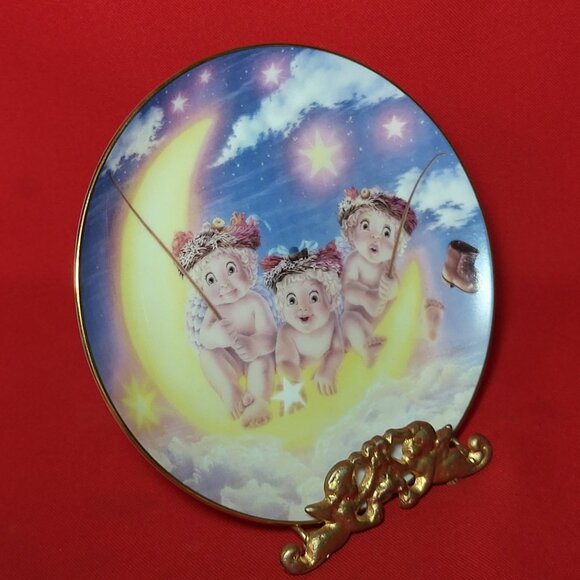 Vintage Dreamsicles By The Light of the Moon Angel Cherub Collectible Plate 1994 - Picture 11 of 12